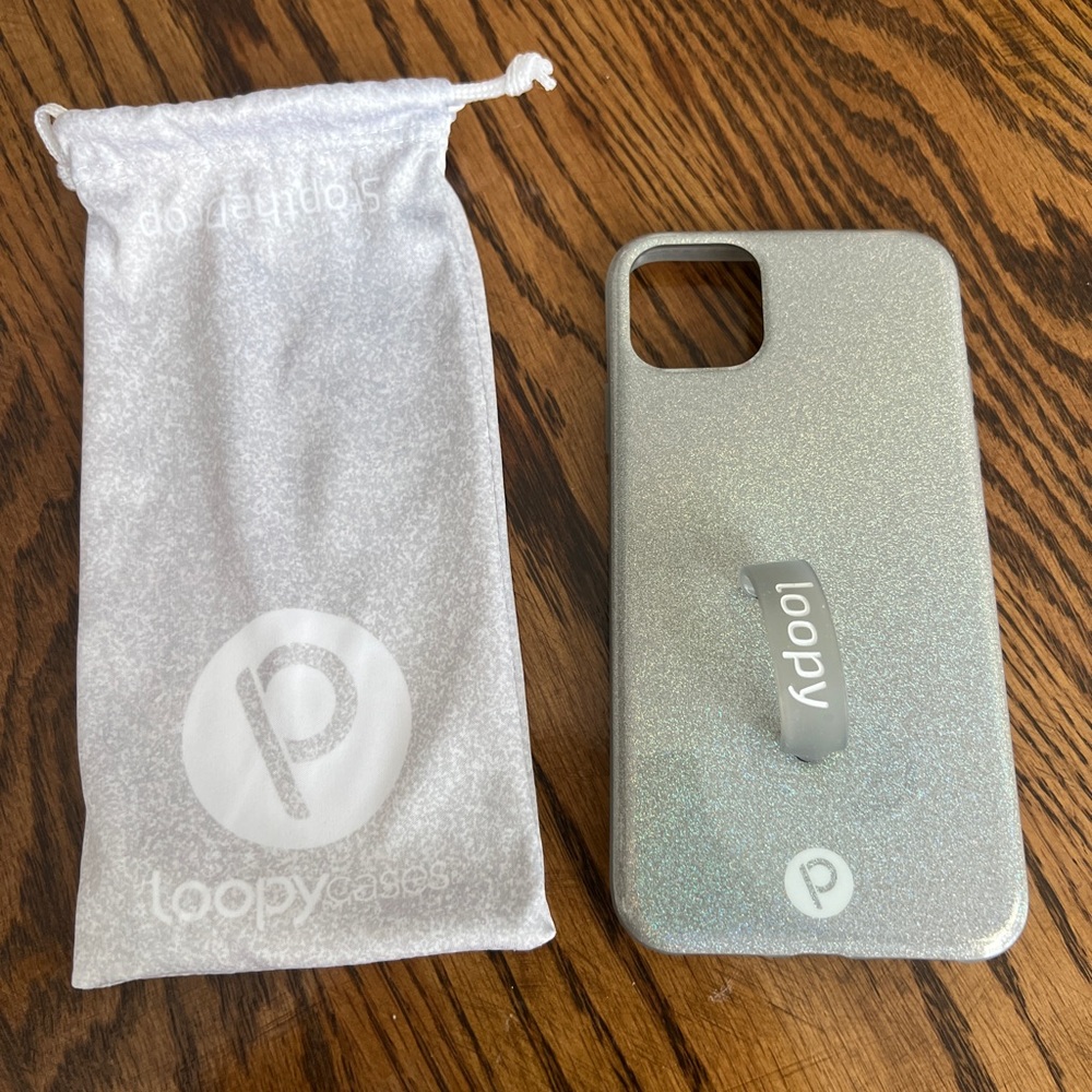 NWT Silver glitter loopy case I phone 11 PRO Max